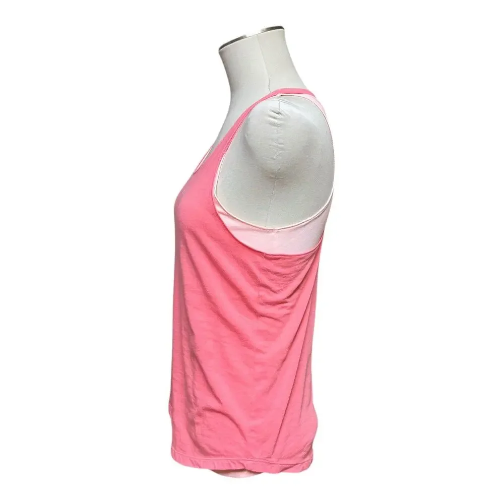 Under Armour UA Layered Double The Fun Tank Top Pink Girls YXL